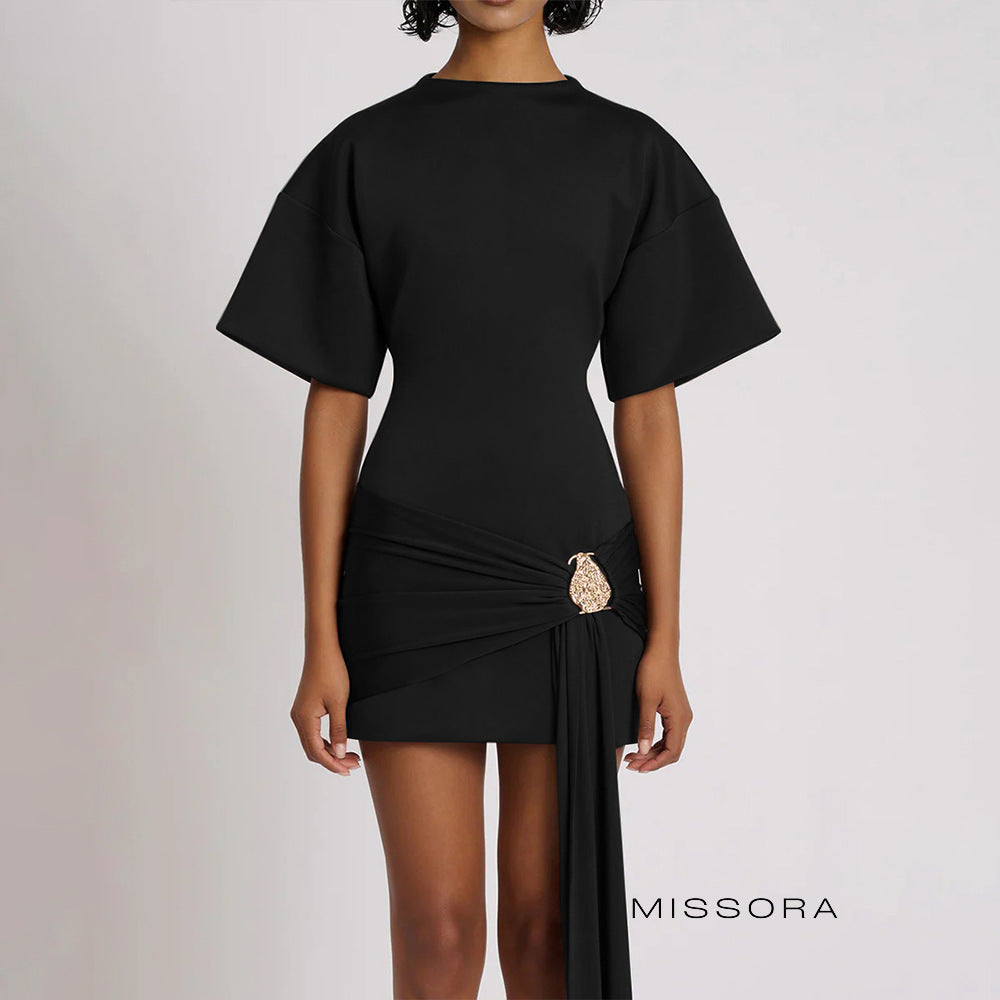 Shaniya Büzgülü Fitilli Mini Elbise [8L4CAWQP]