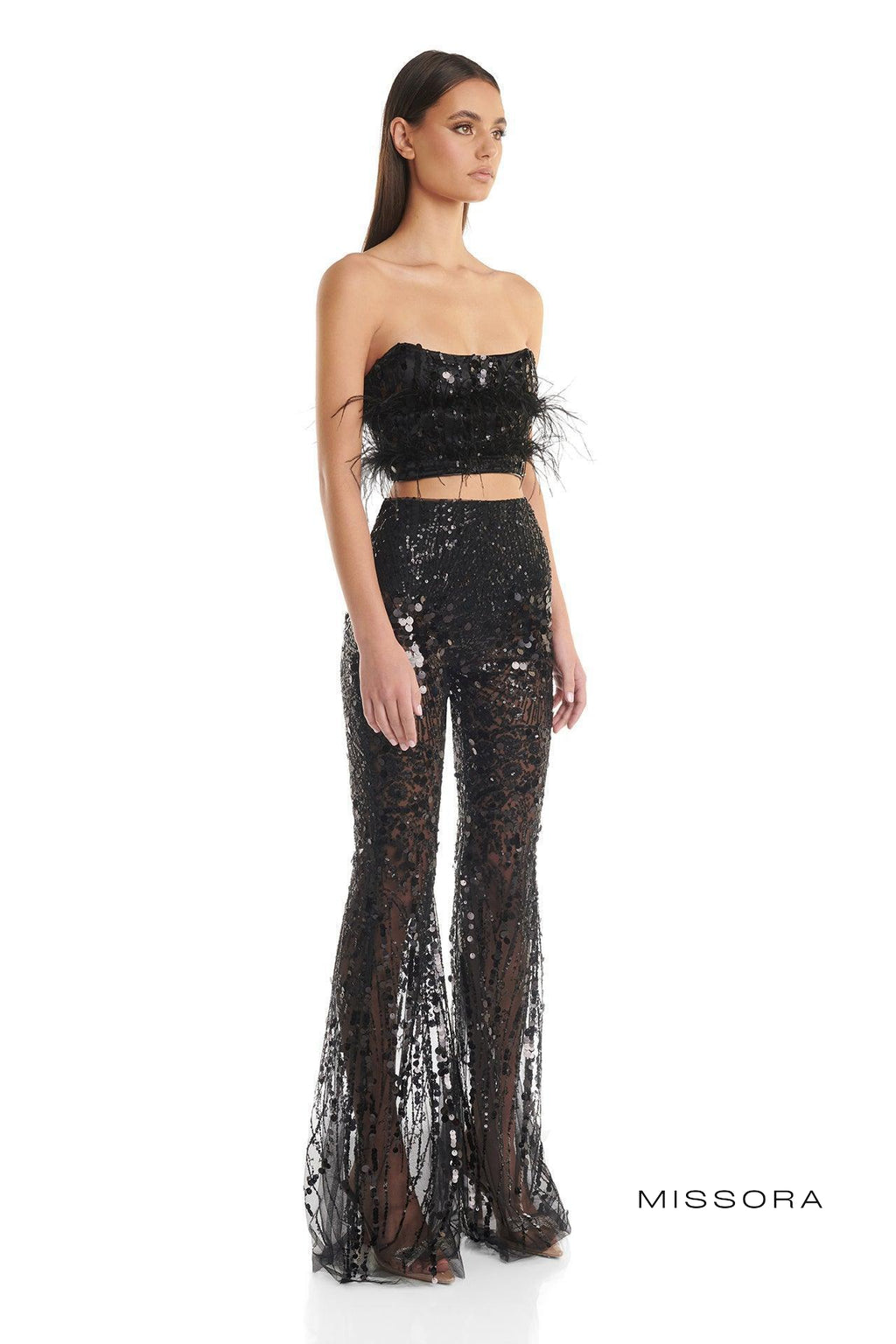 Sherry Ostrich Sequin Pantolon Takımı [B92HW0KD]