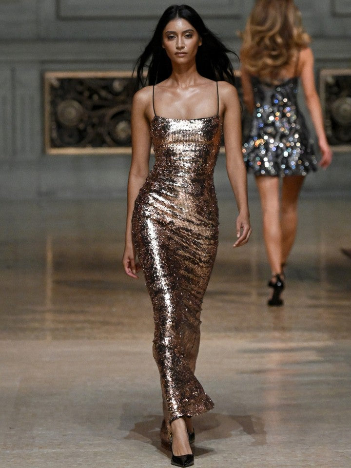 Shraddha Işıltılı Askılı Maxi Elbise [D5ZQ4MPC]