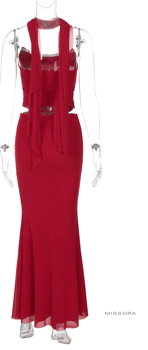 Sima Bordo Korse Maxi Etek Takımı [WGYUXQBH]