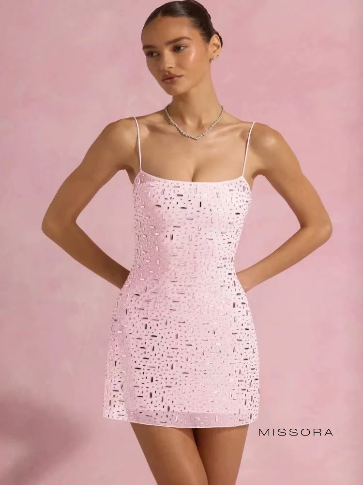 Solange Pırıltılı Straplez Mini Elbise [BHUQL7Y3]