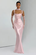 Missora Sonali Sculpting Satin Maxi Dress - Blush