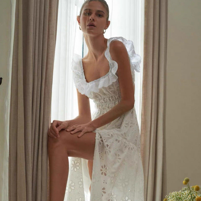 Svetlana İşlemeli Dantel Maksi Elbise [3QHD5GOP]