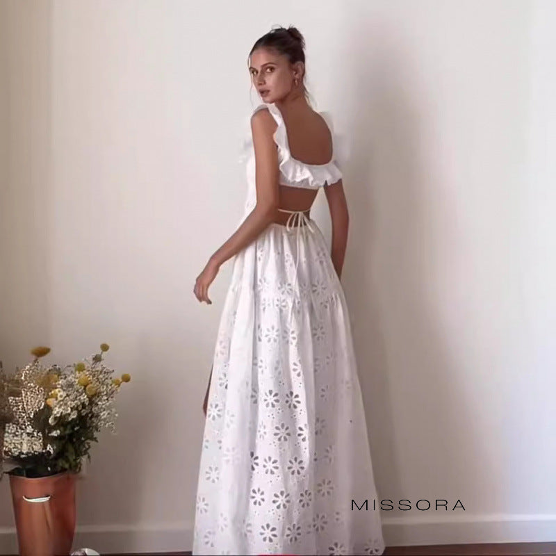 Svetlana İşlemeli Dantel Maksi Elbise [7FLYX9TM]