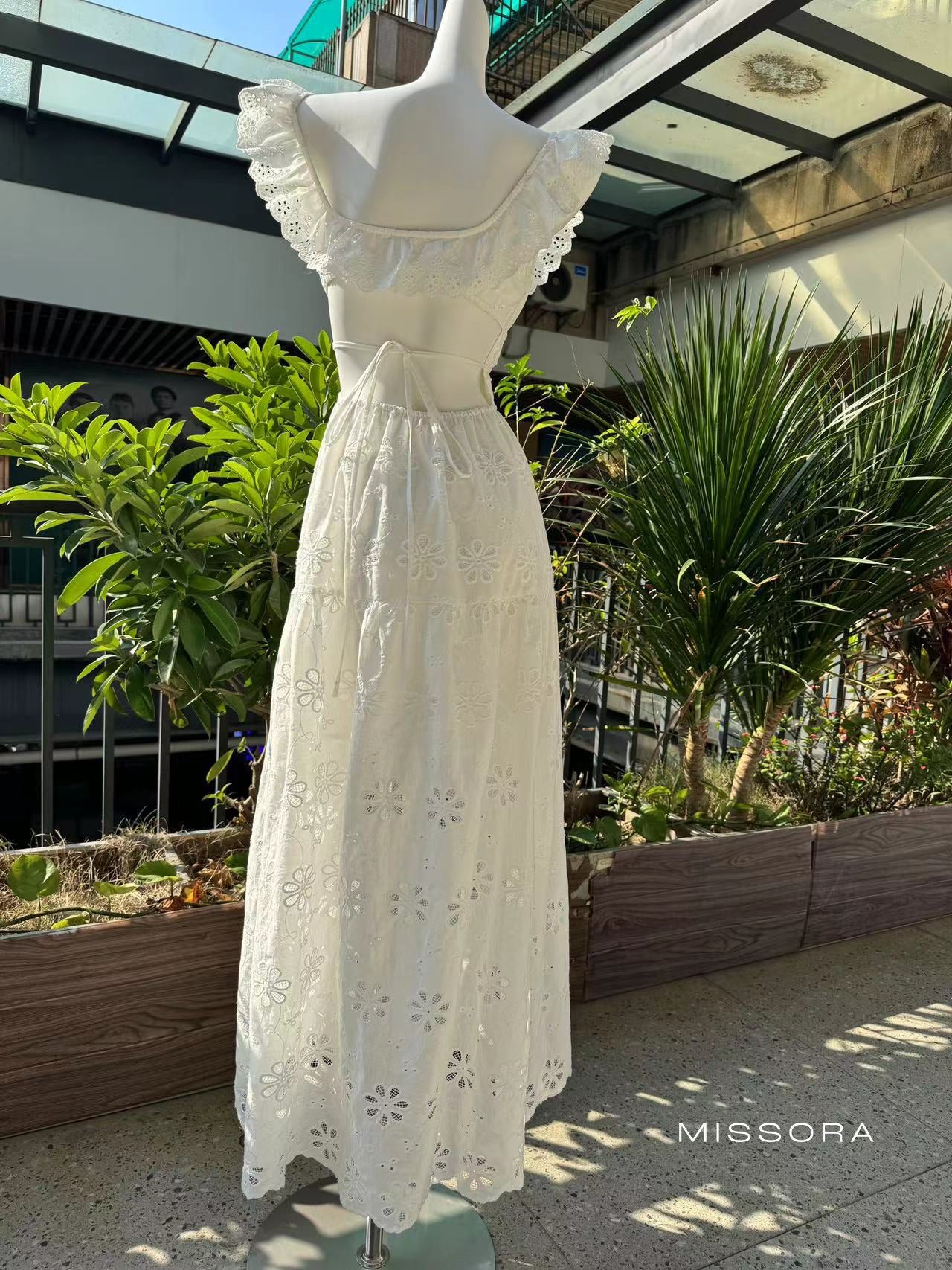 Svetlana İşlemeli Dantel Maksi Elbise [N00ZBPOA]