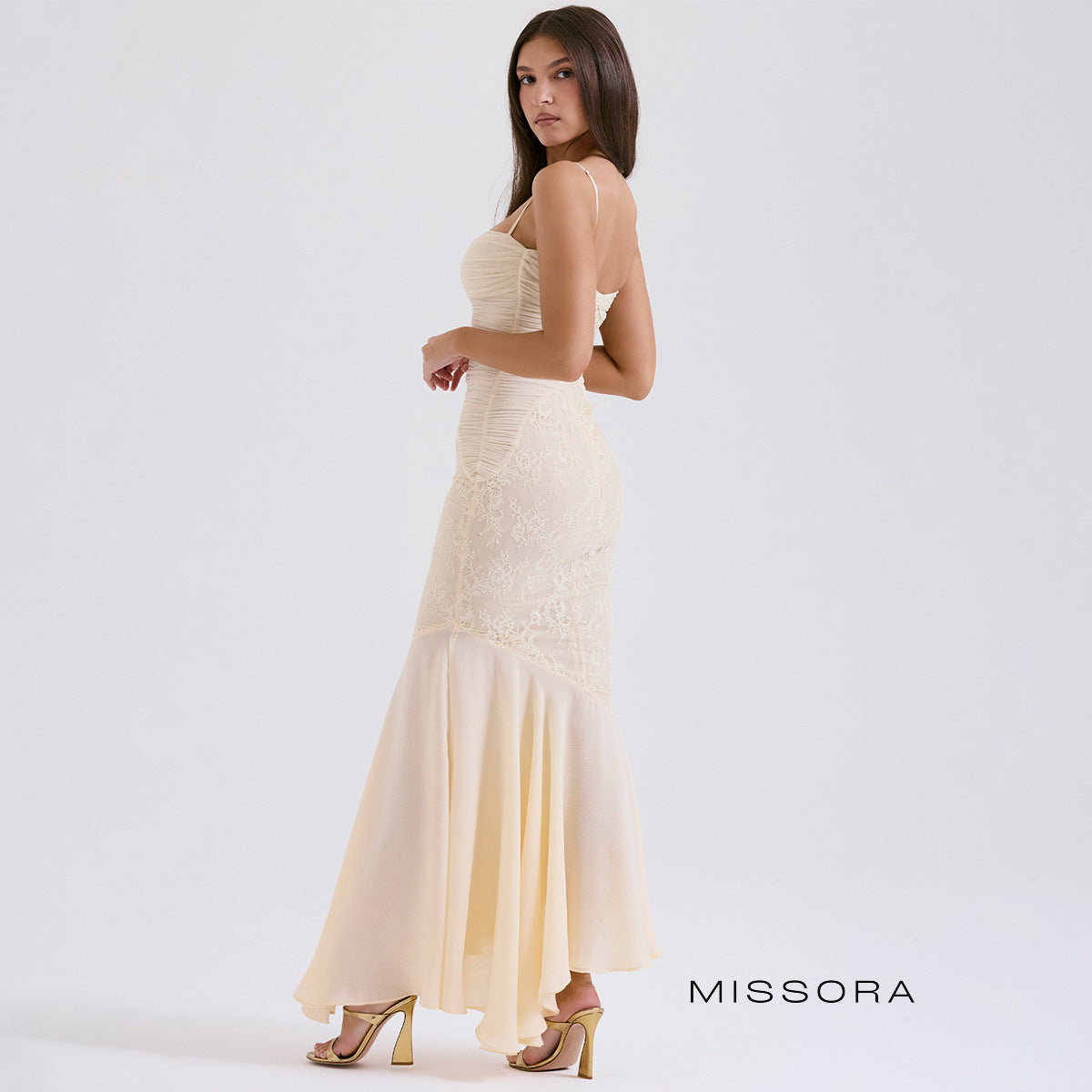 Taleah Balık Etek Dantel Elbise [XEUES947]