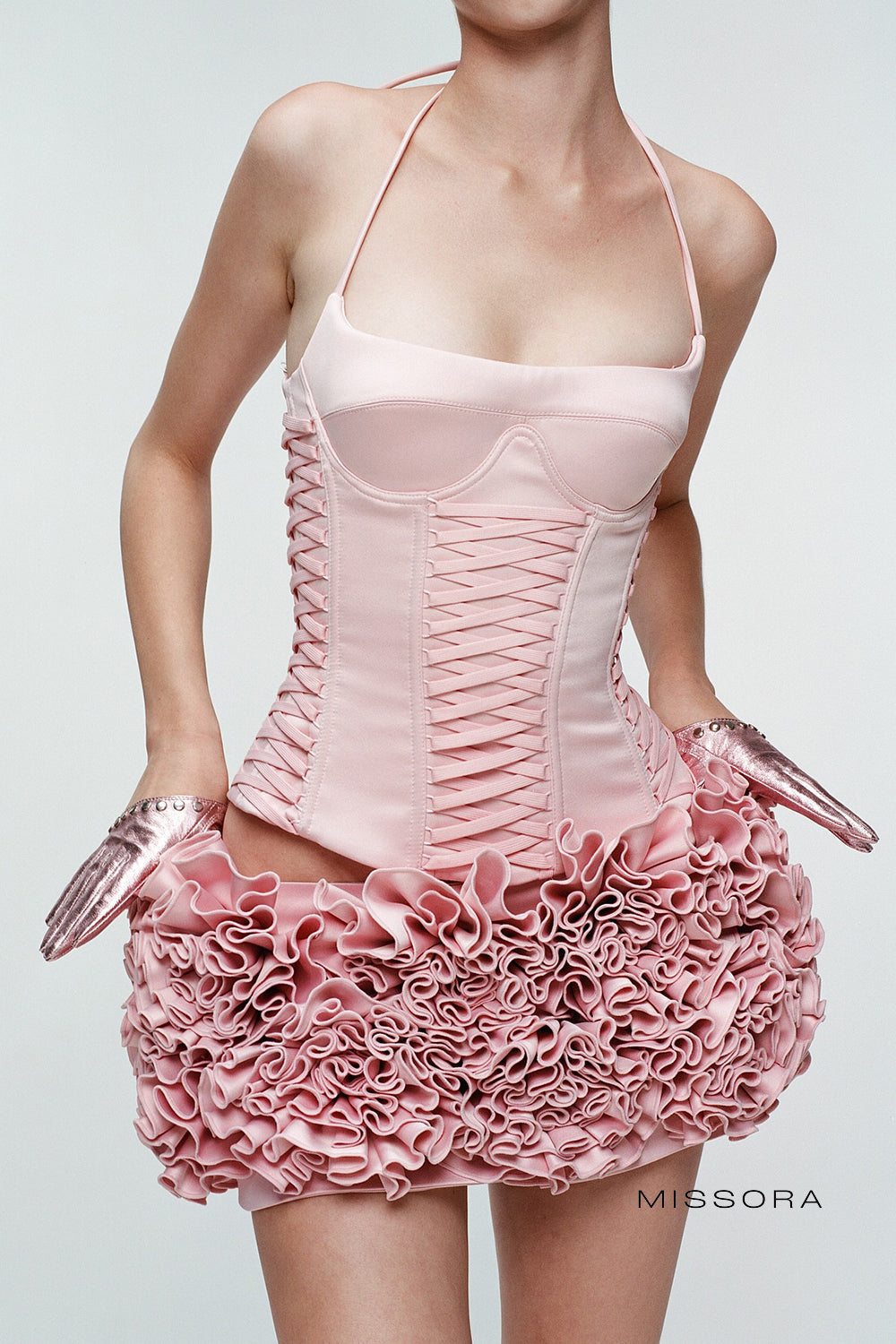 Missora Thalia Halter Mini Korse Elbise | BA1515GDS | BA1515GDS | BA1515GDS