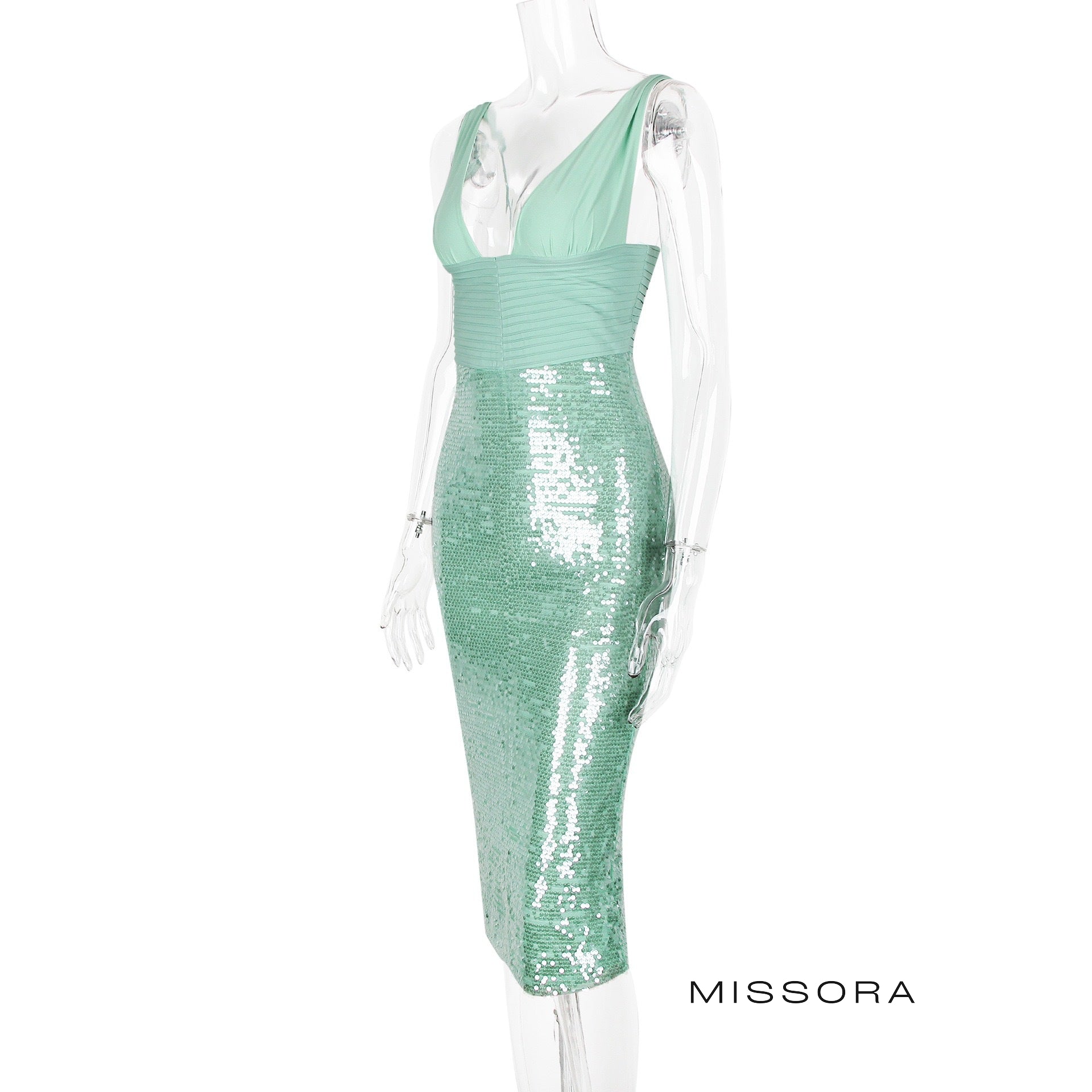 Timber Zümrüt Payetli Maksi Elbise [JJHFVI25]