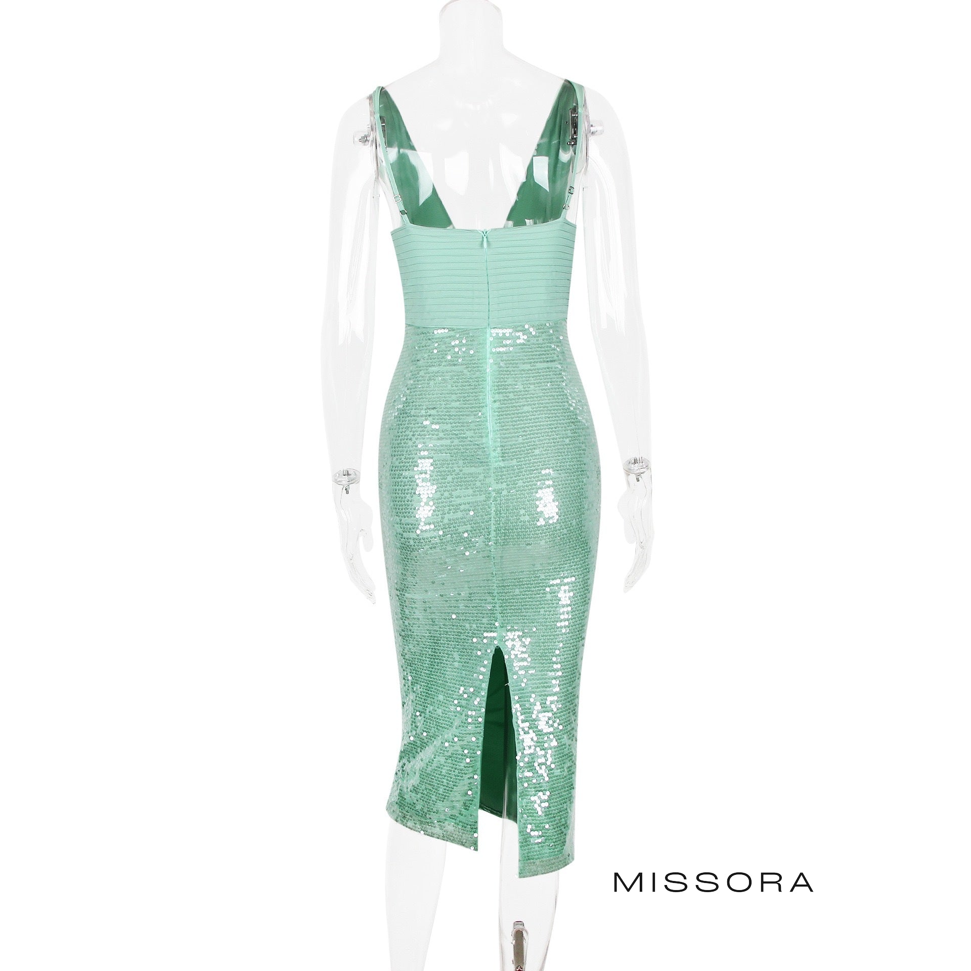 Timber Zümrüt Payetli Maksi Elbise [R2CY8L8S]