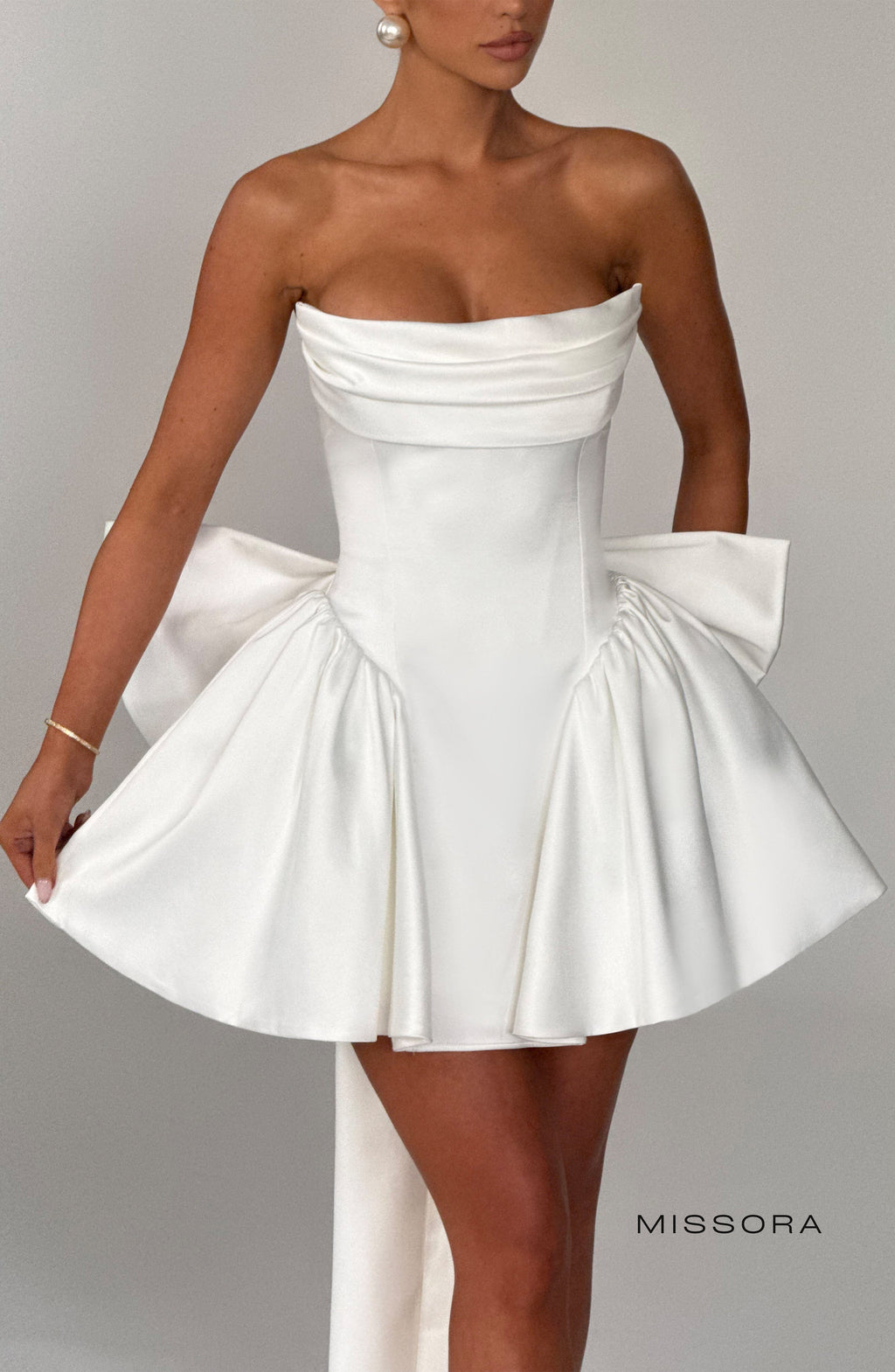 Missora Trinity Corset Mini Dress - Ivory