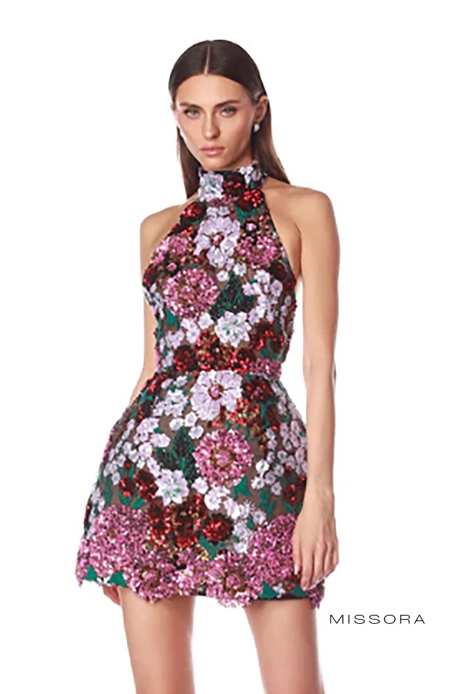Missora Vesper Cicekli Halter Mini Elbise | F1482V-1 | F1482V-2 | F1482V-3
