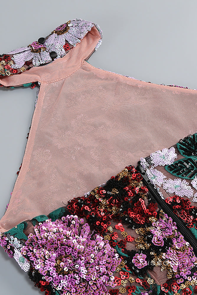 Missora Vesper Cicekli Halter Mini Elbise | F1482V-1 | F1482V-2 | F1482V-3