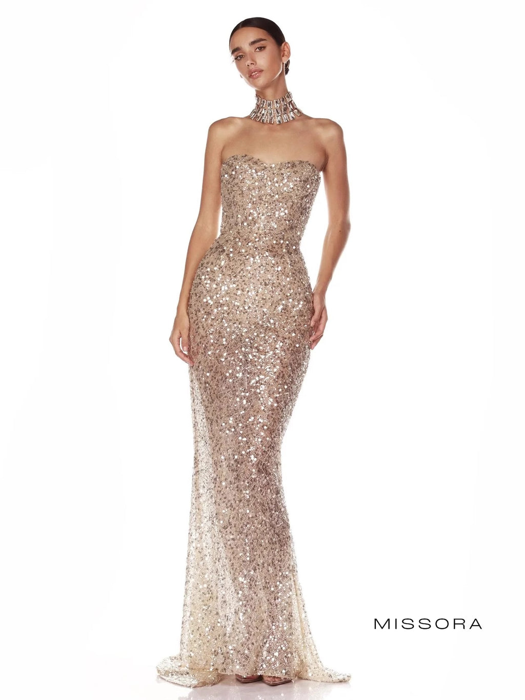 Wesley Askısız Şampanya Balık Elbise [LF0L7MTX]