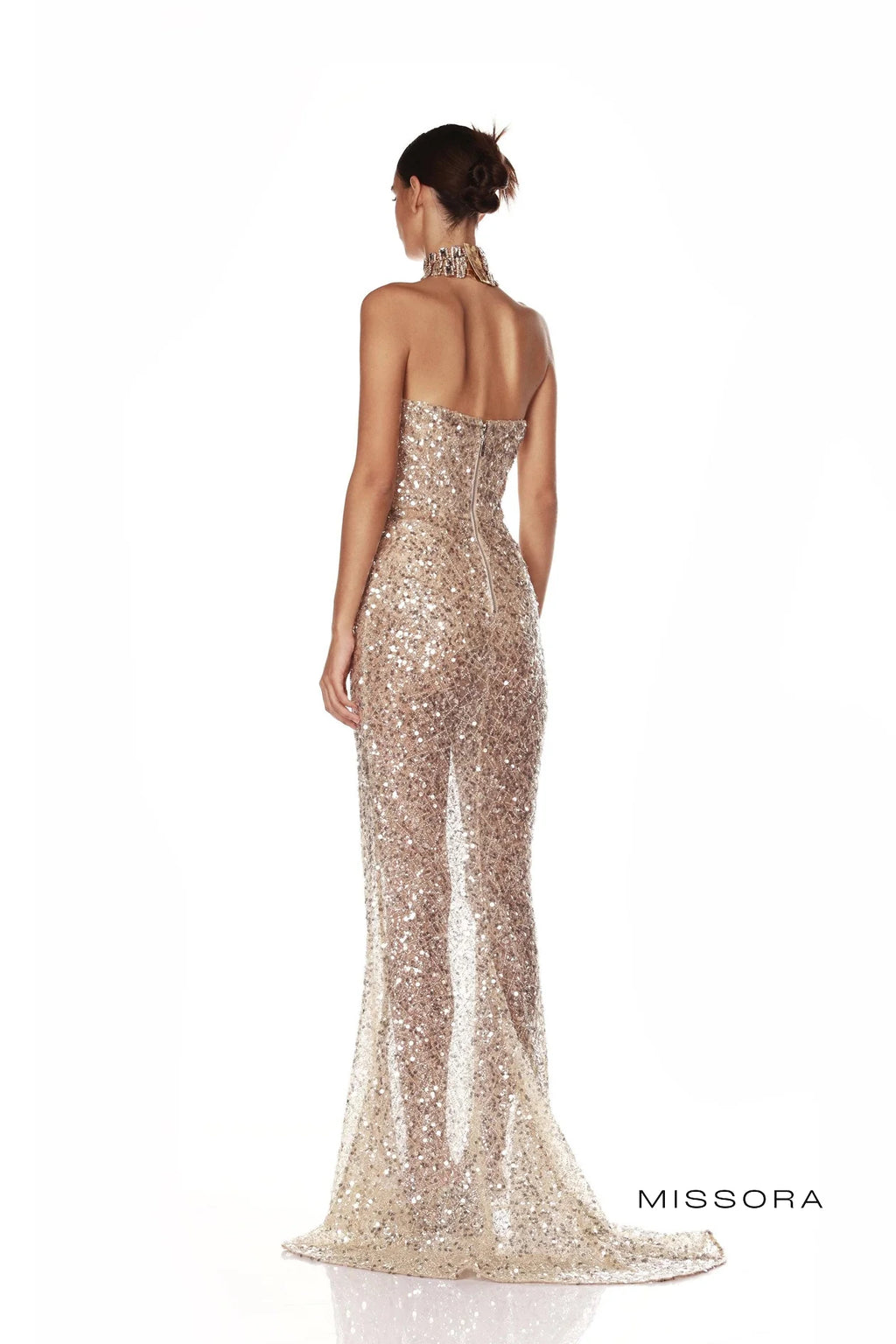 Wesley Askısız Şampanya Balık Elbise [656M60ZI]