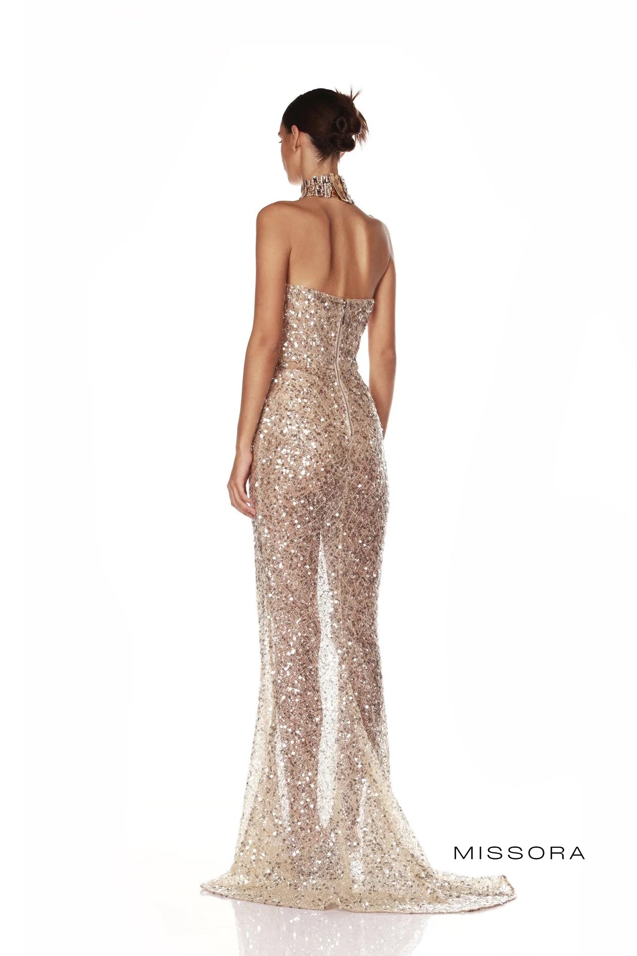 Wesley Askısız Şampanya Balık Elbise [656M60ZI]