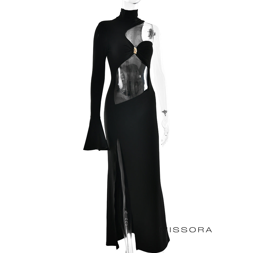 Xareni Dekolteli Uzun Elbise [PCW1WTZB]