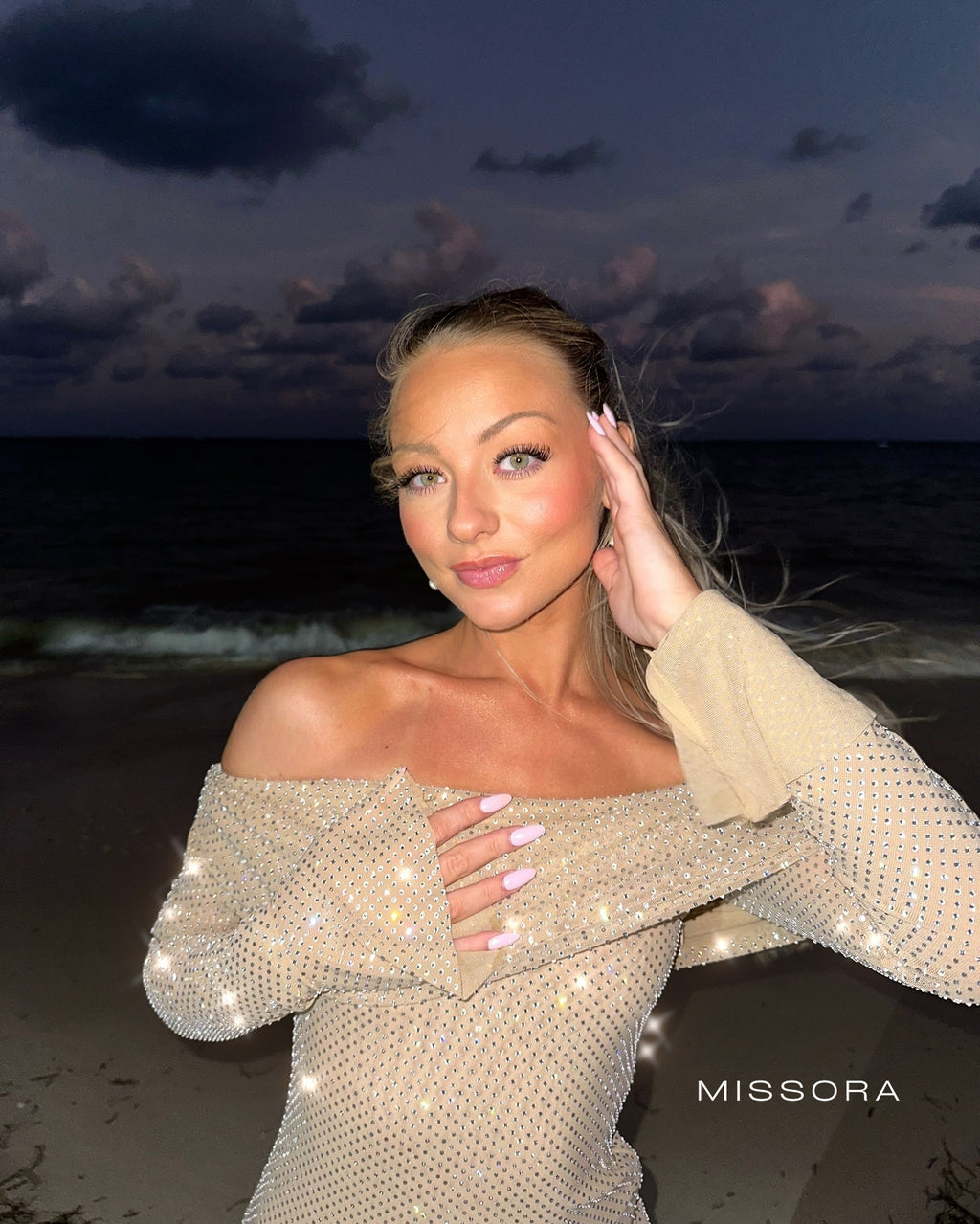 Yanely Taşlı Tek Omuz Elbise [1J8U3CLI]