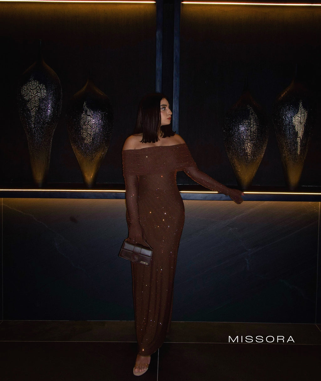 Yanely Taşlı Tek Omuz Elbise [F9MM4UF2]