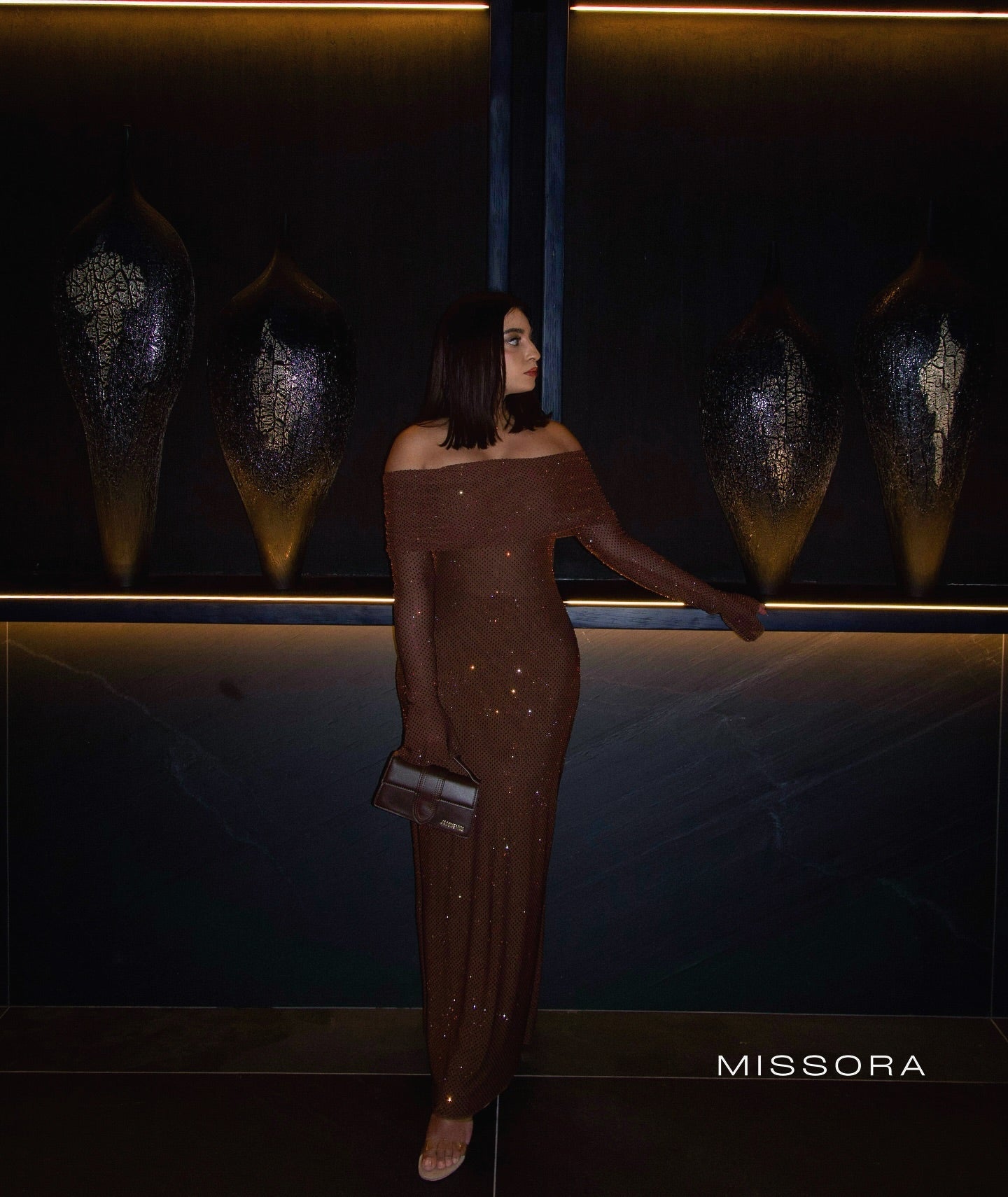 Yanely Taşlı Tek Omuz Elbise [F9MM4UF2]