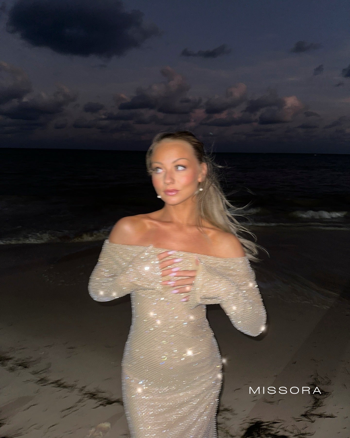 Yanely Taşlı Tek Omuz Elbise [2QD559P7]