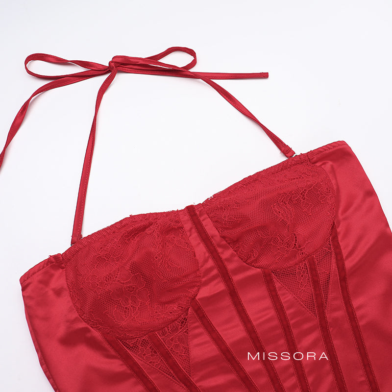 Yui Kırmızı Korse Elbise [4OXTTWXI]