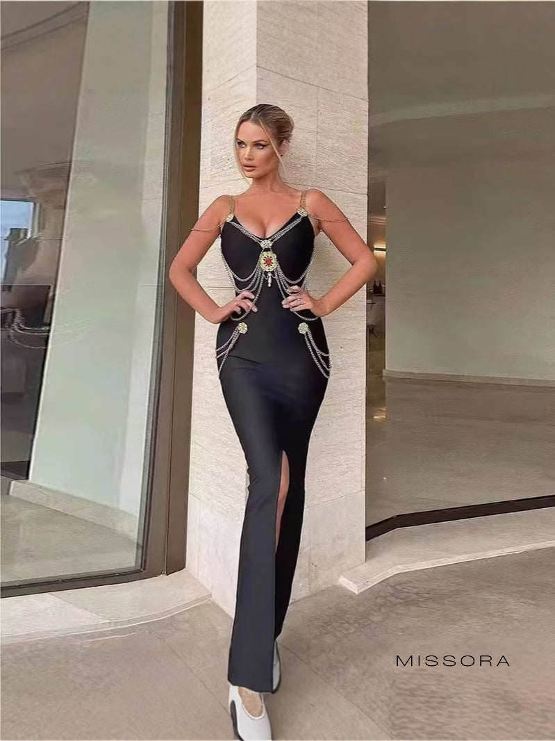 Zaylee Metal Zincir Mini Elbise [UAZLU1CP]