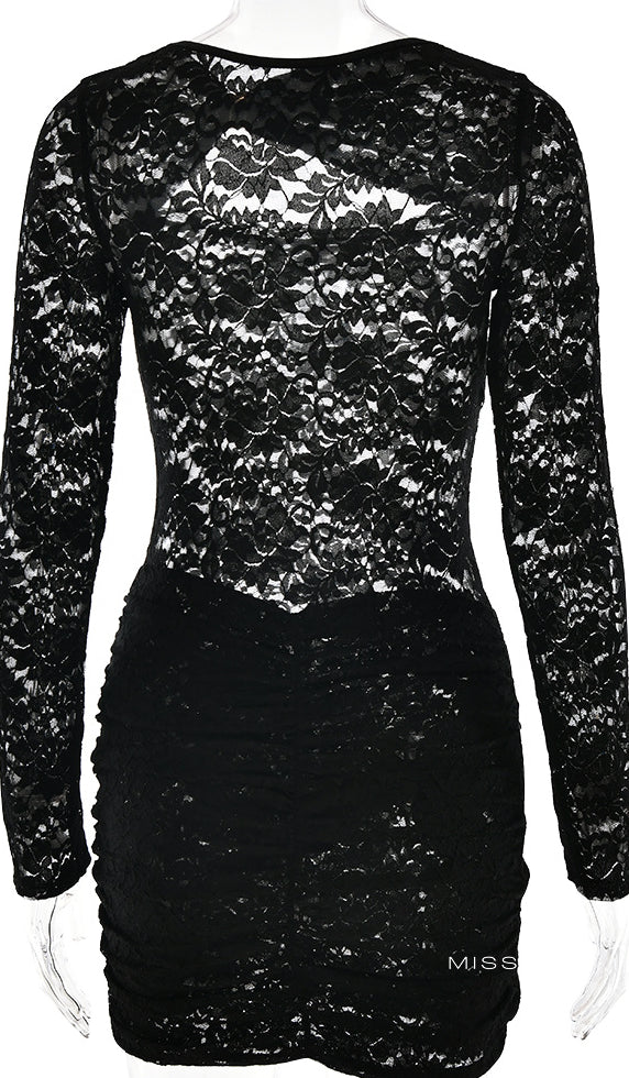 Zeinab Dantelli Mini Elbise [QROS3G20]