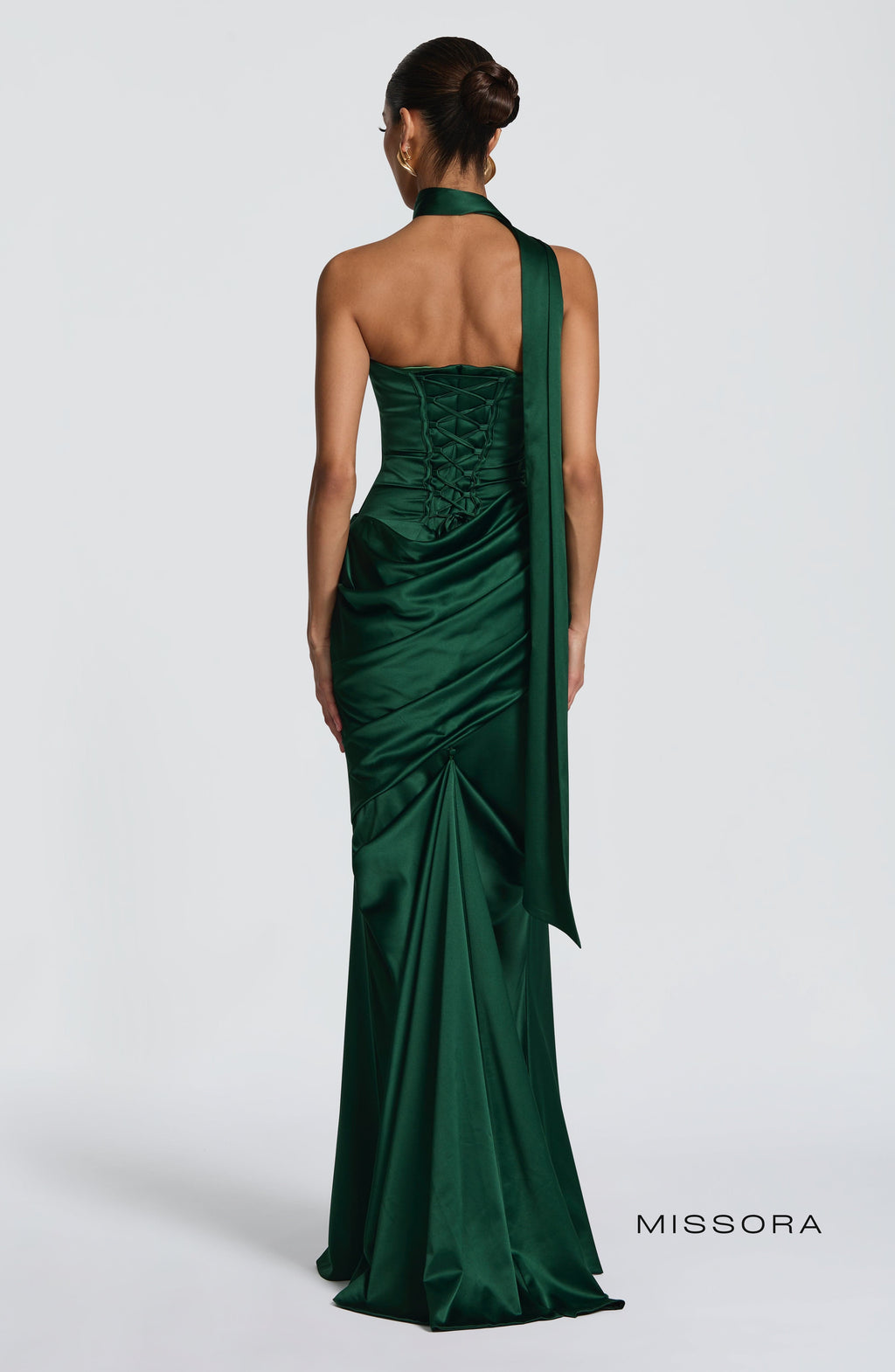 Missora Zephyr Draped Mermaid Maxi Dress - Emerald