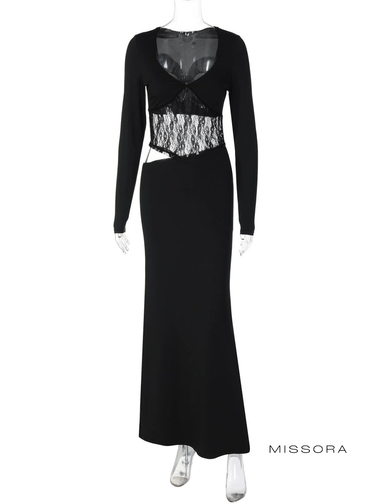 Zephyr Yan Kesik Dantel Elbise [AZEL86MZ]