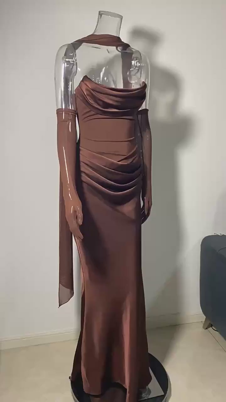 Nina Straplez Korse Maksi Elbise