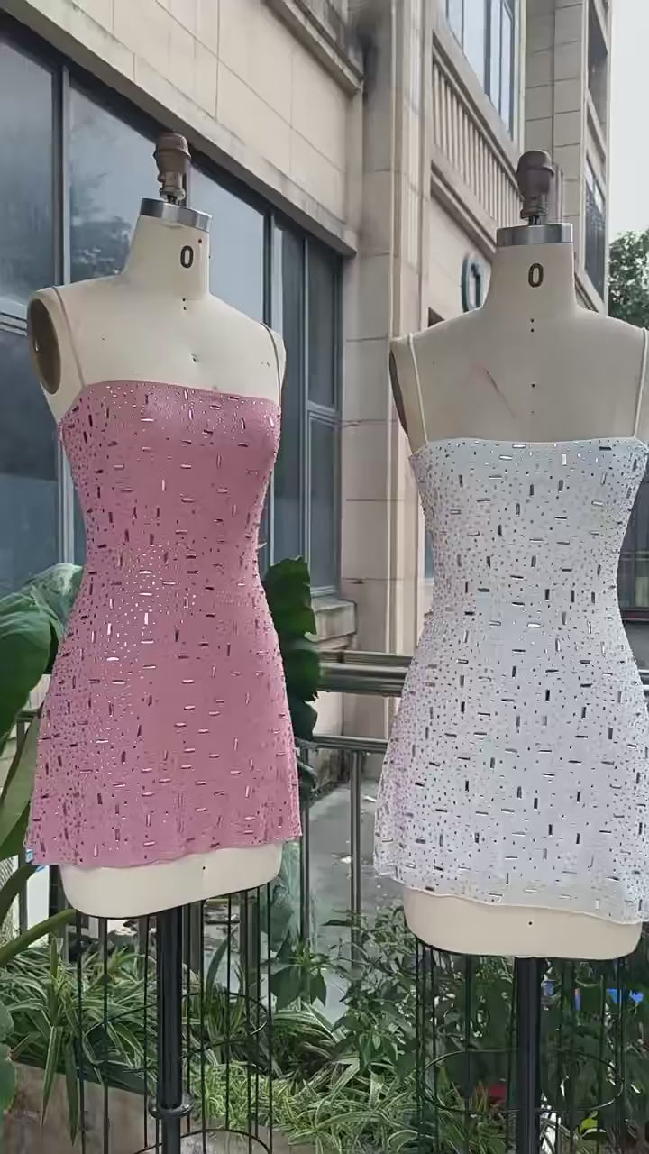 Solange Pırıltılı Straplez Mini Elbise