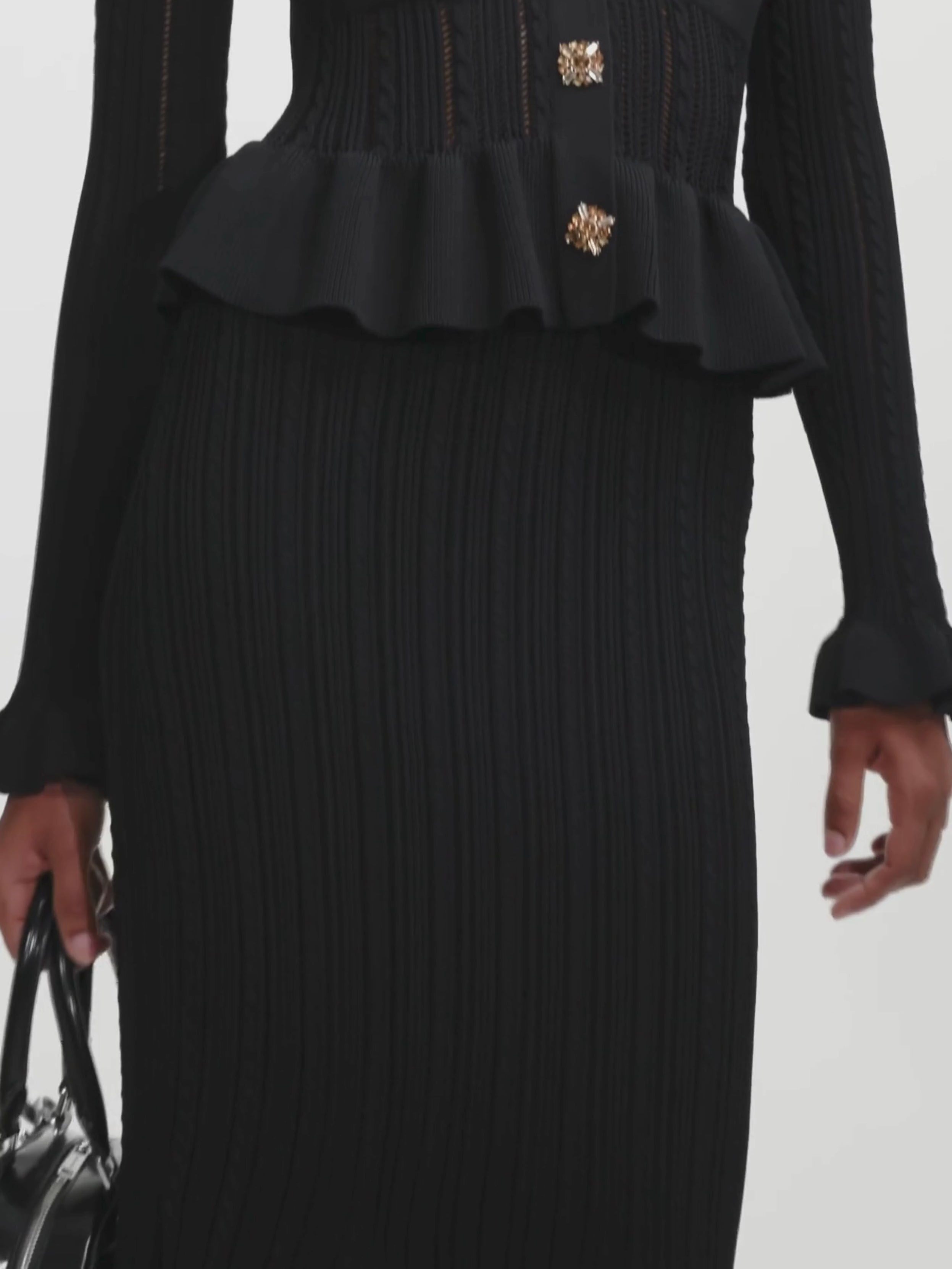 Armoni Örgü V Yaka Balık Elbise