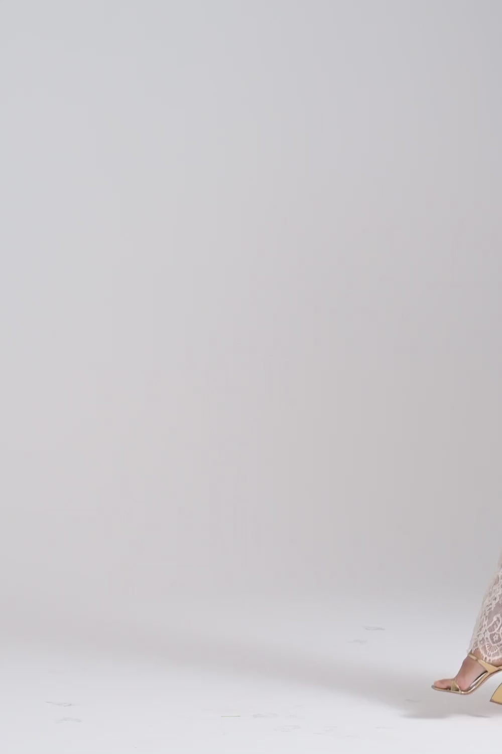 Kelsie İki Parça Dantel Maksi Elbise - Beyaz