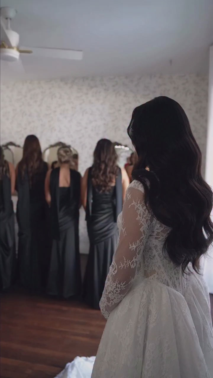 Zephyr Draped Mermaid Maxi Dress - Black