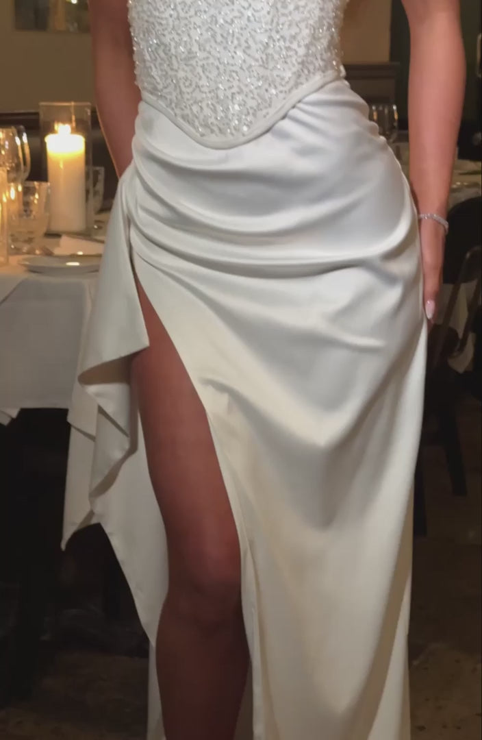 Adler Draped Corset Maxi Dress
